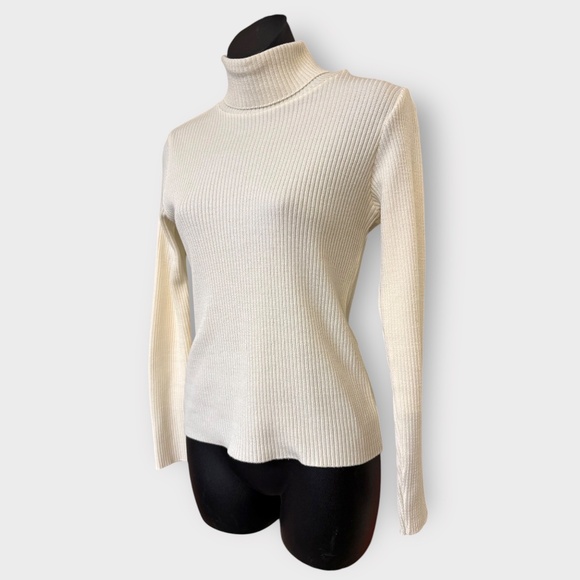 Vintage 1970s Barclay Knits Cream Knit Pullover Long Sleeve Sweater - Picture 2 of 4